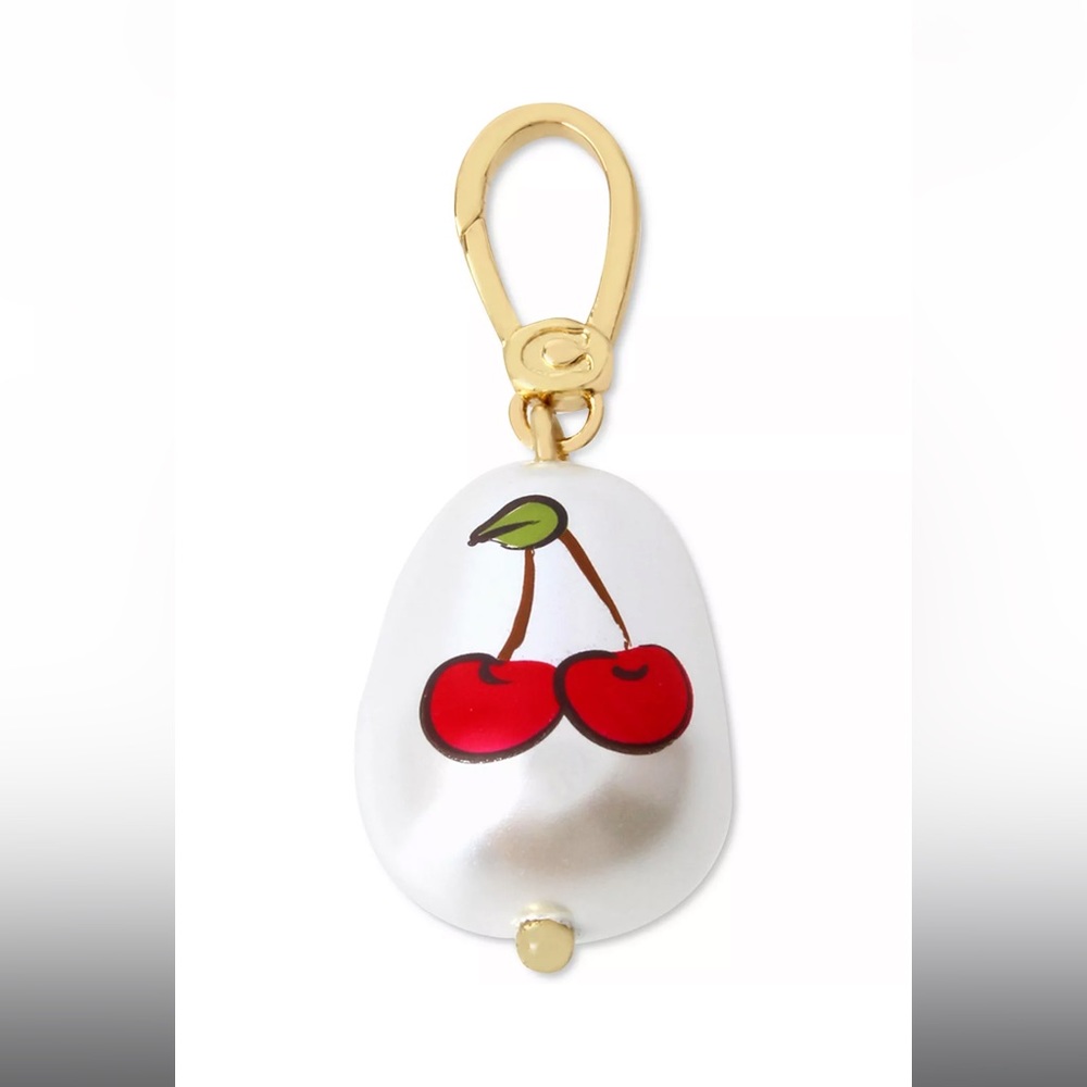 Coach Faux Pearl Painted Cherry Charm